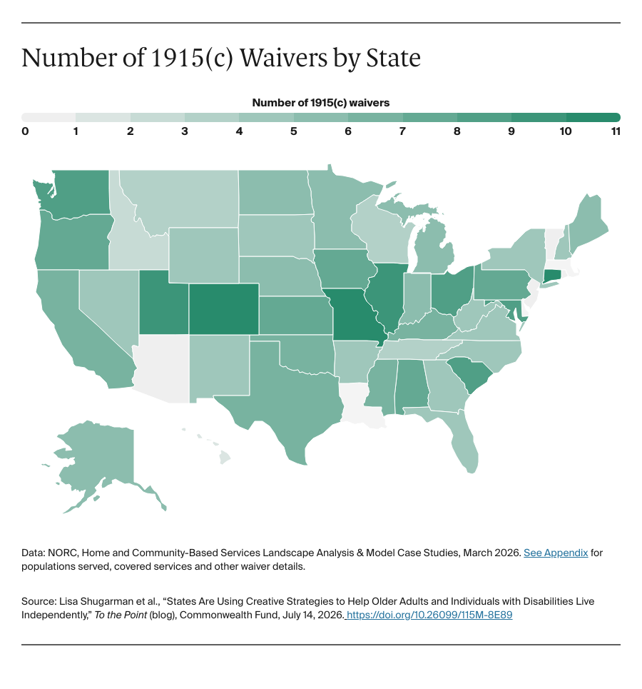 Map: Number of 1915(c) Waivers by State