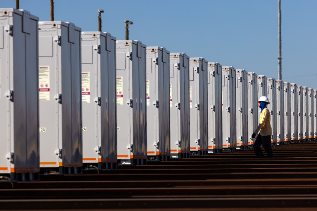View of solar batteries