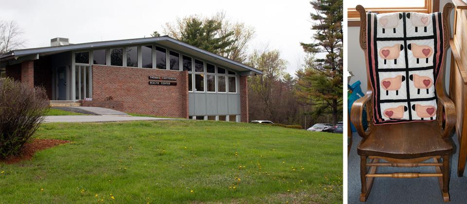 Thomas Chittenden Health Center has a cozy, welcoming atmosphere, with hardwood furnishings, rocking chairs, and photos of children adorning the walls. “A lot of patients see it as a cocoon,” say Haddock.