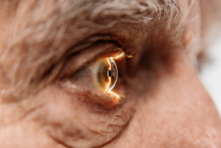 View of eye with light
