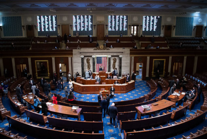 Congress chambers with members of congress at work