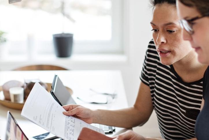couple going over health care bills