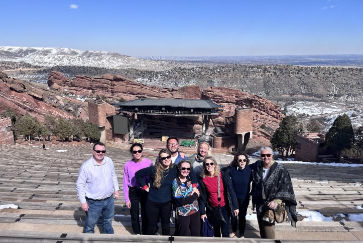Harkness Fellows group shot at red rocks ampitheater