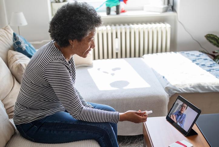senior using telehealth